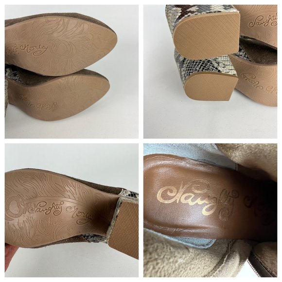 Naughty Monkey Saffron Womens Ankle Boot Taupe Suede Snake Print size 8.5 - Picture 15 of 15